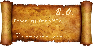 Boberity Oszkár névjegykártya
